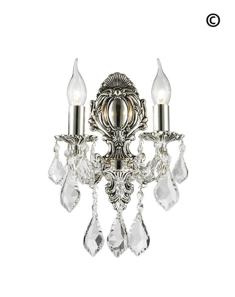 AMERICANA 2 Light Wall Sconce - Victorian - Silver Plated