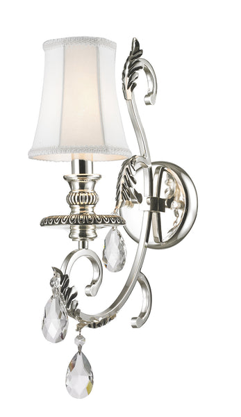 ARIA - Hampton Single Arm Wall Sconce - Silver Plated - Designer Chandelier 
