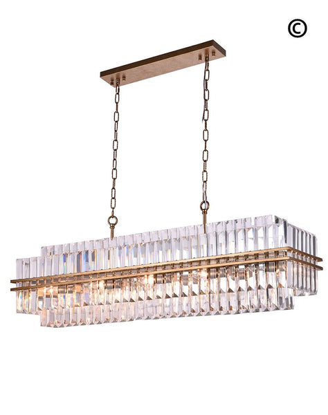 Ashton Collection - 120 cm Bar Light - Antique Gold Finish - Designer Chandelier 