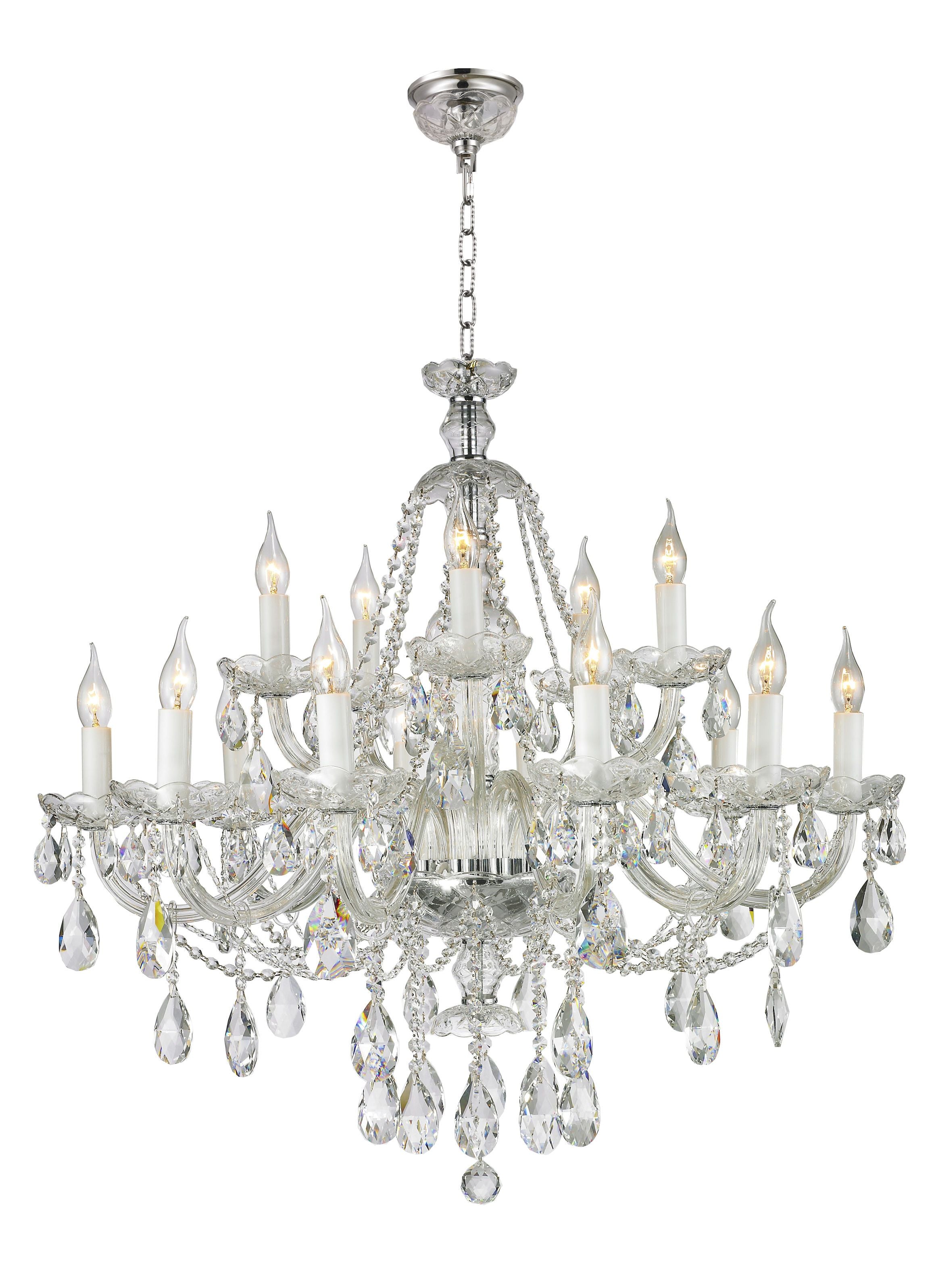 Bohemian Brilliance 15 Arm Crystal Chandelier- CHROME - NewYork