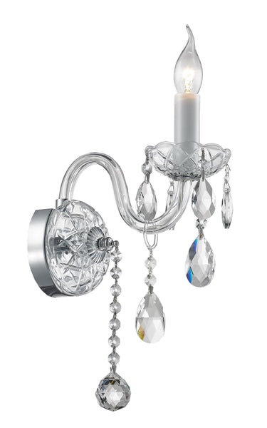 Bohemian Brilliance Single Arm Wall Light Sconce- CHROME