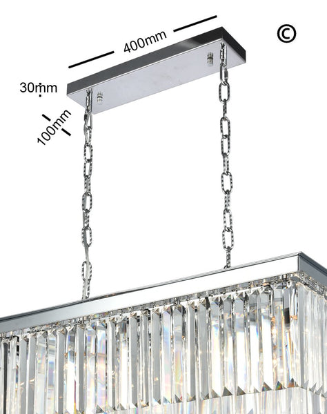 Oasis Bar Light Chandelier- Clear Finish - W:80cm
