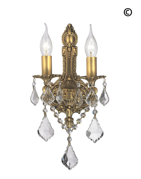 AMERICANA 2 Light Wall Sconce - Edwardian - Brass Finish - Designer Chandelier 