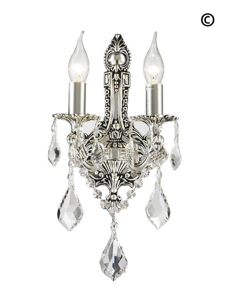 AMERICANA 2 Light Wall Sconce - Edwardian - Silver Plated