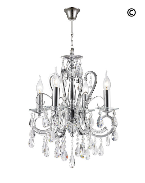 Designer Princess 4 Arm Chandelier - W:42cm - Designer Chandelier 