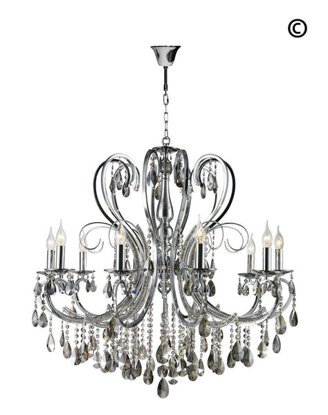 Designer Princess 10 Arm Chandelier - SMOKE - W:90 - Designer Chandelier 