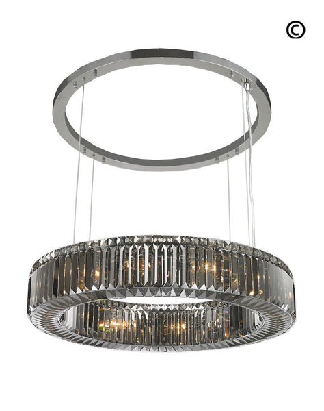 Crystocia Halo Chandelier - Smoke Finish - 80cm 