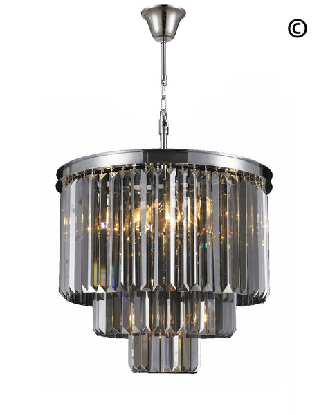 NewYork Oasis Chandelier- 3 Layer - Smoke Finish - W:50cm