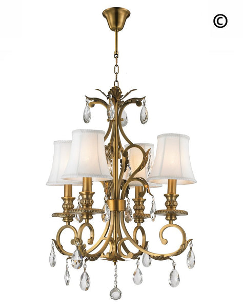 ARIA - Hampton 4 Arm Chandelier - Brass-Designer Chandelier Australia