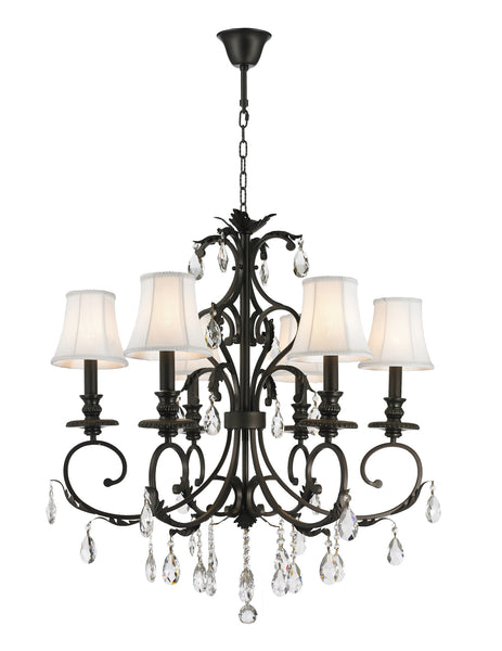 ARIA - Hampton 6 Arm Chandelier - Dark Bronze - Designer Chandelier 