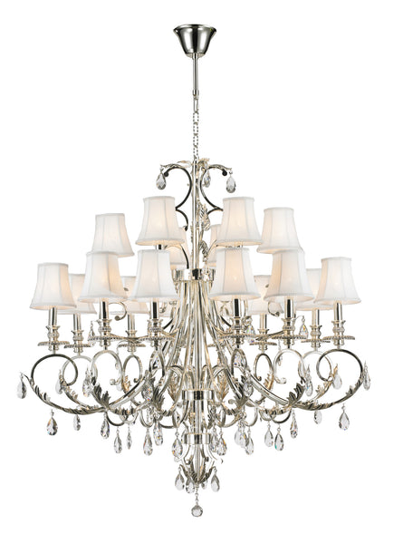 ARIA - Hampton 18 Arm Chandelier - Silver Plated