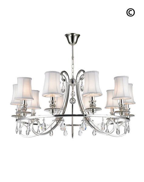 NewYork - Hampton Halo 10 Light Chandelier - Silver Plated