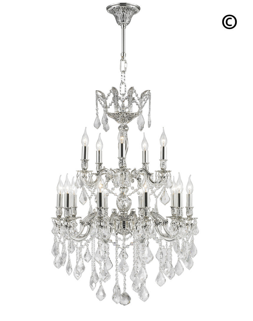 Silver crystal chandelier deals