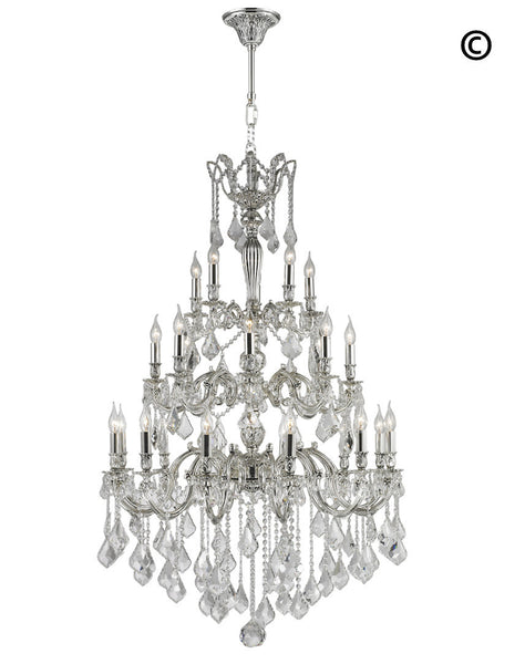 AMERICANA 25 Light Crystal Chandelier - Silver Plated