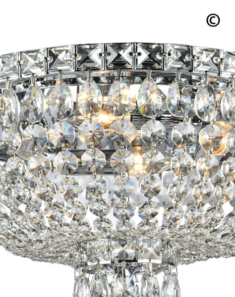 NewYork Empress Flush Mount Basket Chandelier Chrome W 40cm