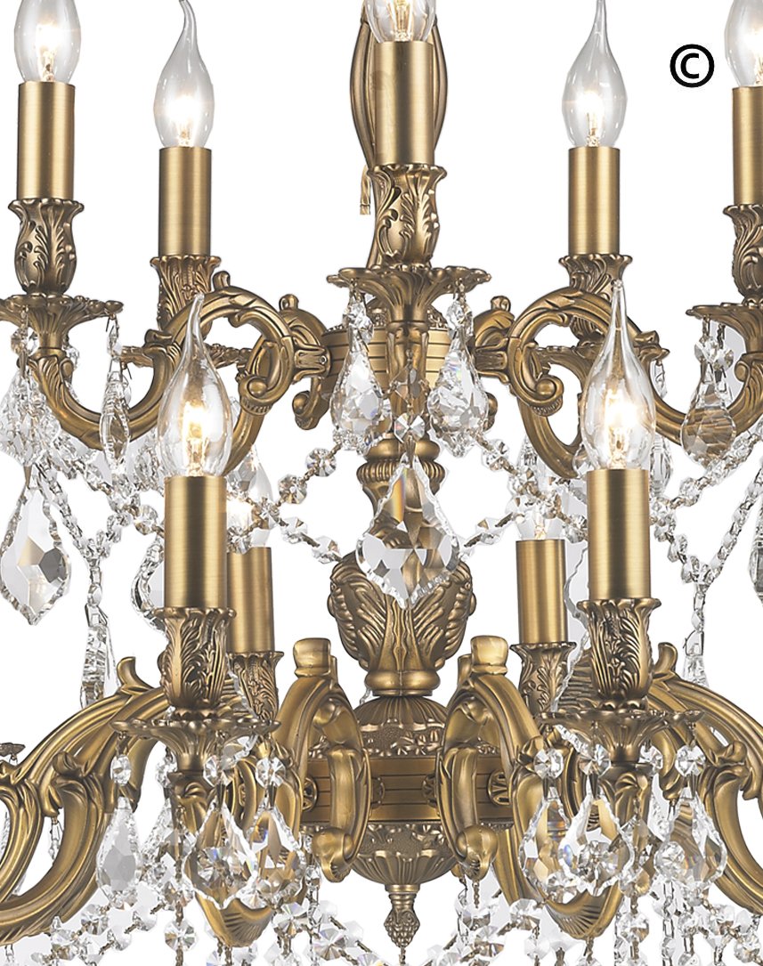 AMERICANA 15 Light Crystal Chandelier Brass Finish NewYork