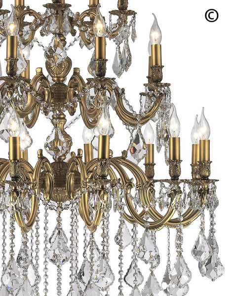 AMERICANA 25 Light Crystal Chandelier - Brass Finish